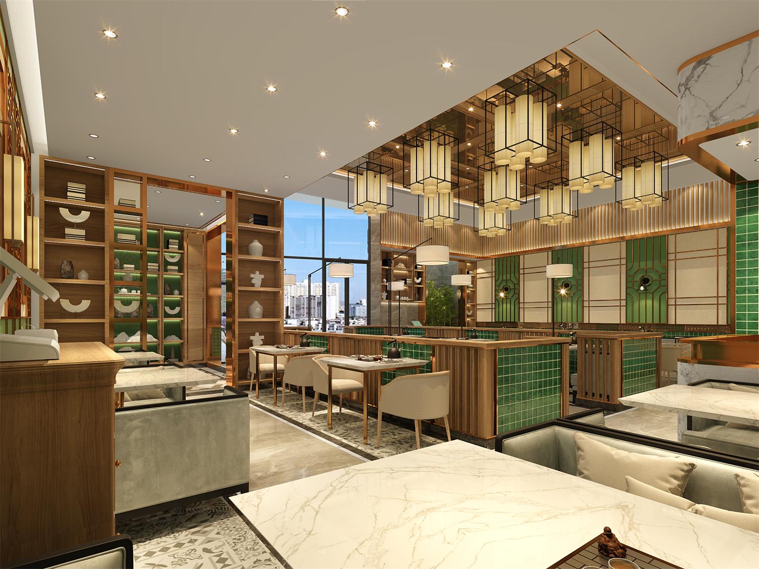 粤式早茶深圳餐厅空间设计——趣茗轩茶楼用餐区空间设计